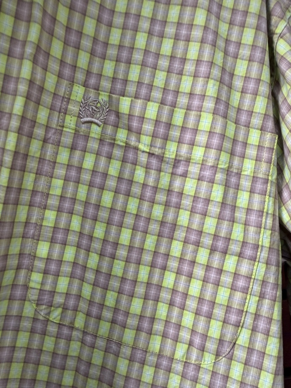 Cinch Green & Purple Plaid Button-Down Shirt - Picture 3 of 4